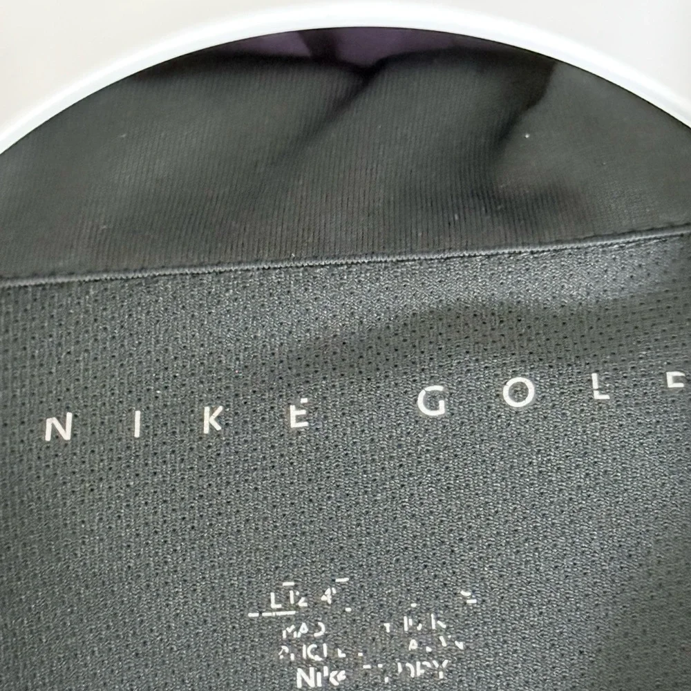 Nike Golf women’s Large Dri-fit short mesh sleeve black polo shirt